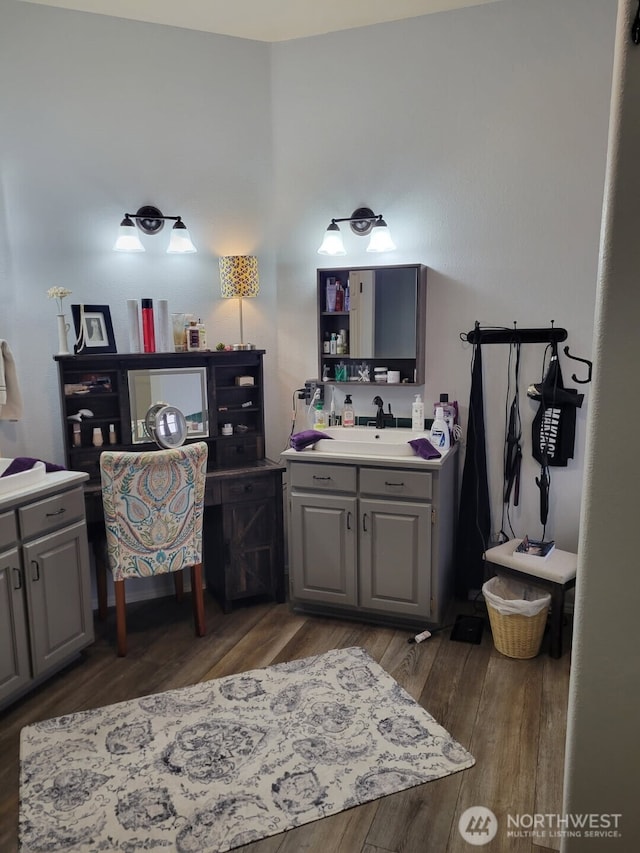 19425 Grant Rd NW, Soap Lake, WA 98851 - bathroom with wood finished floors and vanity