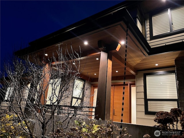 9120 NE 25th Pl, Clyde Hill, WA 98004 - view of exterior entry at twilight