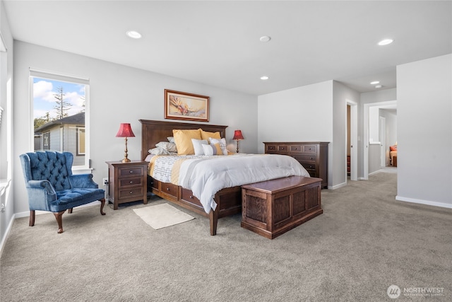 2553 Vardon Cir SW, Port Orchard, WA 98367 - bedroom with light colored carpet, recessed lighting, and baseboards