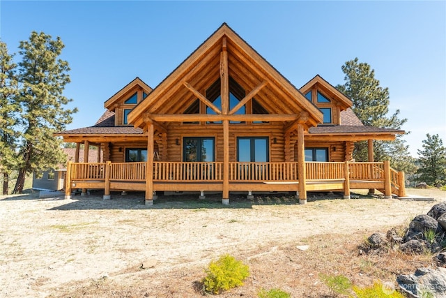 1831 Cottontail Ln, Chelan, WA 98816 - view of front of house featuring log exterior and a shingled roof