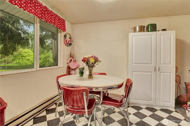 32030 83rd Dr NW, Stanwood, WA 98292 - dining space with tile patterned floors and a baseboard heating unit