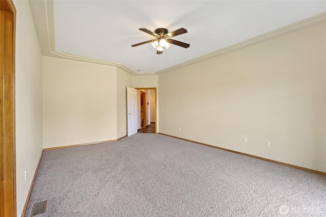 121 Scenic Dr NE, Moses Lake, WA 98837 - carpeted spare room with ceiling fan, baseboards, and ornamental molding