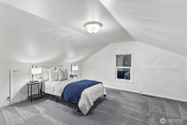 2607 NE 137th St, Seattle, WA 98125 - bedroom with carpet flooring and lofted ceiling