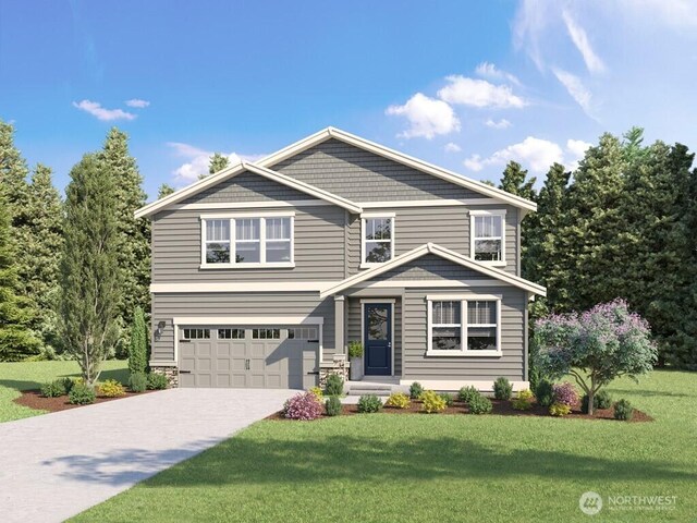 3801 98th Avenue Ct E Unit 36, Edgewood, WA 98371 - craftsman inspired home featuring an attached garage, driveway, and a front lawn