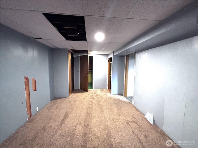 711 Guernsey St, Prosser, WA 99350 - corridor with carpet and a paneled ceiling