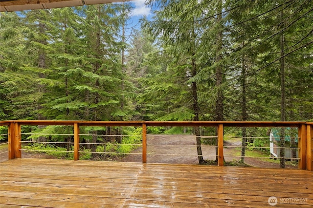 4771 Kachess Lake Rd, Easton, WA 98925 - wooden deck with a forest view