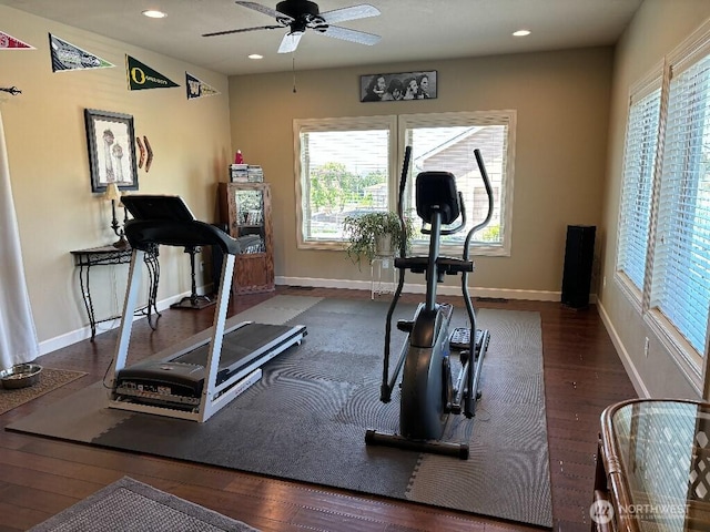 2702 N Levi St, Kennewick, WA 99338 - workout area featuring wood finished floors, healthy amount of natural light, and recessed lighting