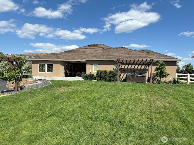 2702 N Levi St, Kennewick, WA 99338 - back of property with a pergola, stucco siding, and a patio area