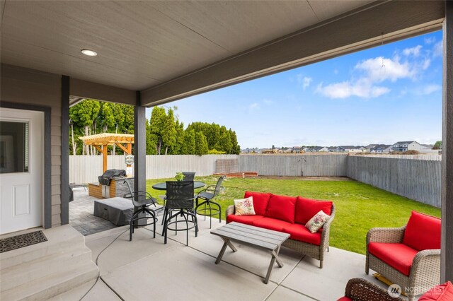 227 N Crestview Dr, Moses Lake, WA 98837 - view of patio with an outdoor living space and outdoor dining area