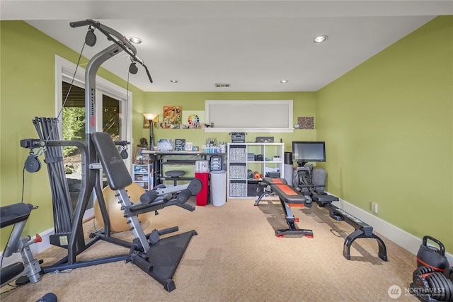 245 SW 298th Pl, Federal Way, WA 98023 - workout room with carpet flooring, recessed lighting, and baseboards