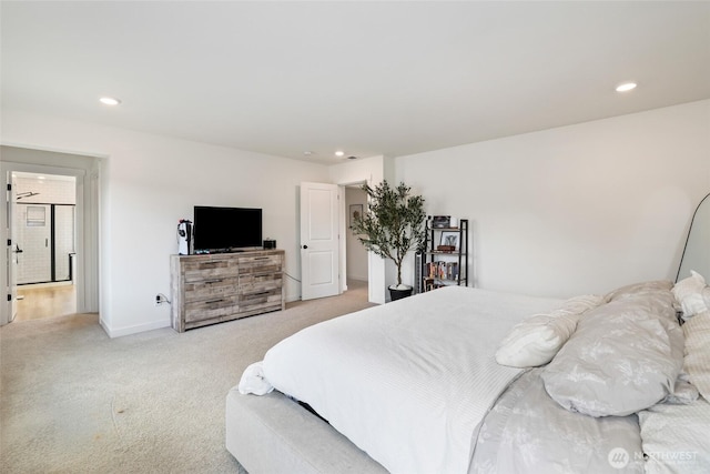 12605 179th St E, Puyallup, WA 98374 - bedroom with light colored carpet, recessed lighting, and baseboards
