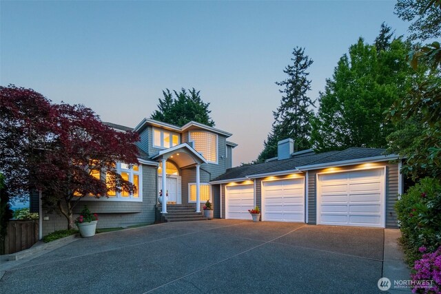 3727 W Barrett St, Seattle, WA 98199 - traditional-style home with a chimney, driveway, and roof with shingles