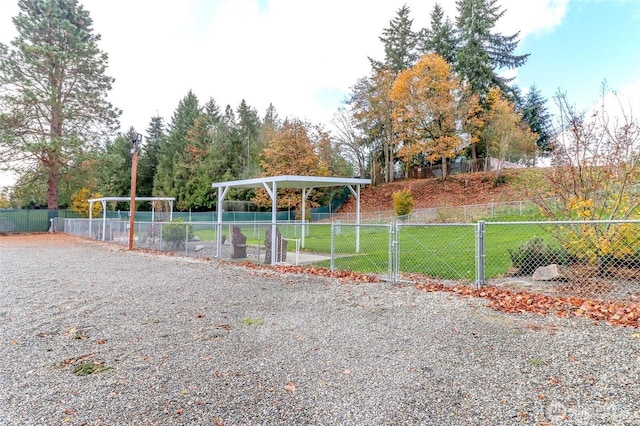 view of yard with fence