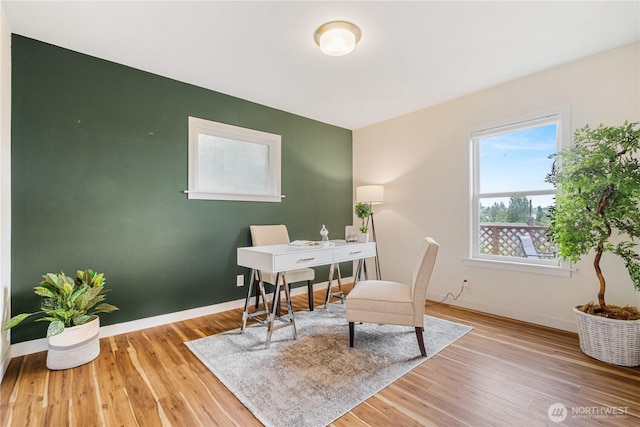 6026 35th Ave NE, Seattle, WA 98115 - office area featuring wood finished floors and baseboards