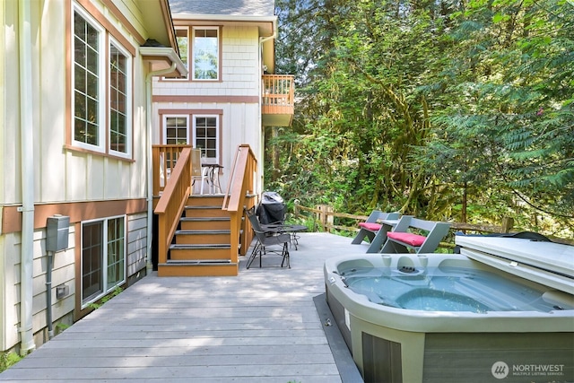7117 Rainier Way, Deming, WA 98244 - wooden deck featuring a hot tub