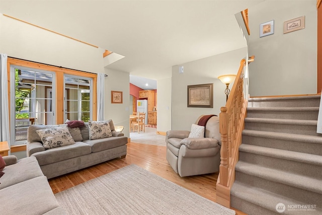 7117 Rainier Way, Deming, WA 98244 - living area with stairway and light wood-style flooring