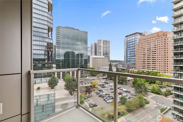 balcony with a view of city