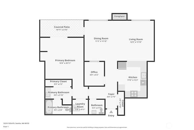 132 N 132nd Unit 202, Seattle, WA 98133 - room layout