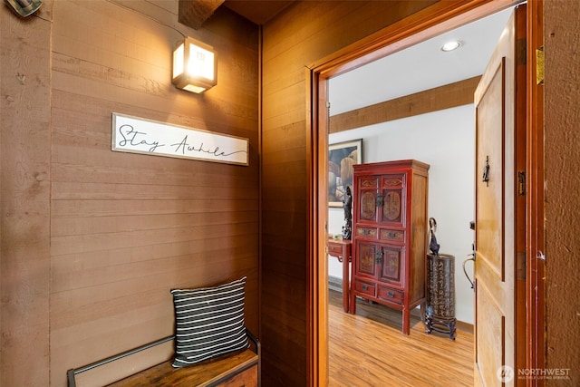 131 N Bay Ln Unit 4, Port Ludlow, WA 98365 - sauna / steam room featuring wood finished floors, wooden walls, and recessed lighting