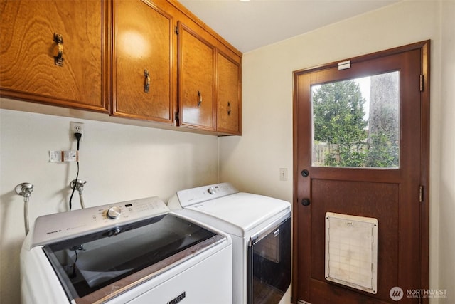 3512 Frances Dr SE, Lacey, WA 98503 - laundry area featuring cabinet space and washing machine and clothes dryer