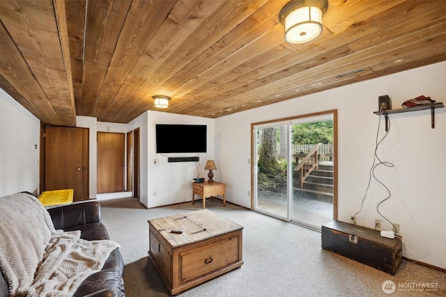 3512 Frances Dr SE, Lacey, WA 98503 - living area with wood ceiling and carpet