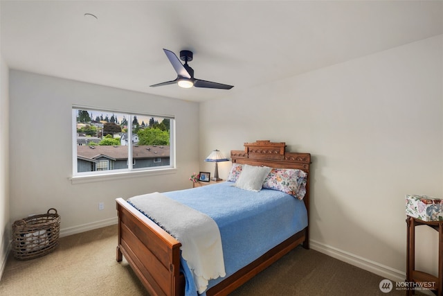 2512 Taylor Dr, Everett, WA 98203 - carpeted bedroom with baseboards and ceiling fan
