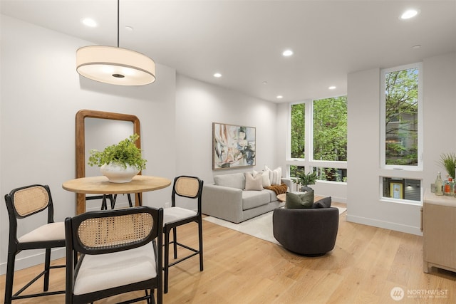 1108C 34th Ave, Seattle, WA 98122 - living area with recessed lighting, light wood-type flooring, and baseboards