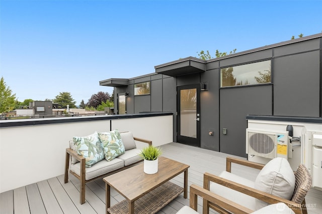 1108C 34th Ave, Seattle, WA 98122 - wooden terrace with an outdoor living space and a cooling unit