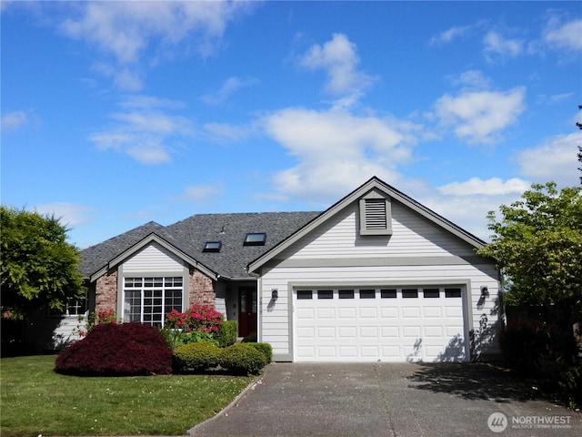 7819 Amethyst Loop NW, Silverdale, WA 98383 - view of front of property with concrete driveway, an attached garage, a front lawn, and roof with shingles