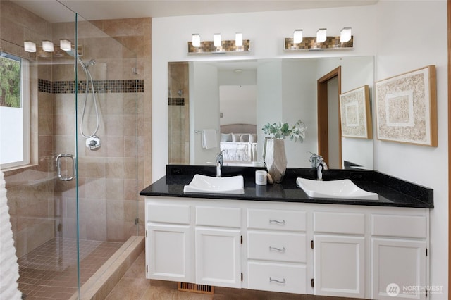 11423 NE 104th St, Kirkland, WA 98033 - ensuite bathroom with a stall shower and double vanity