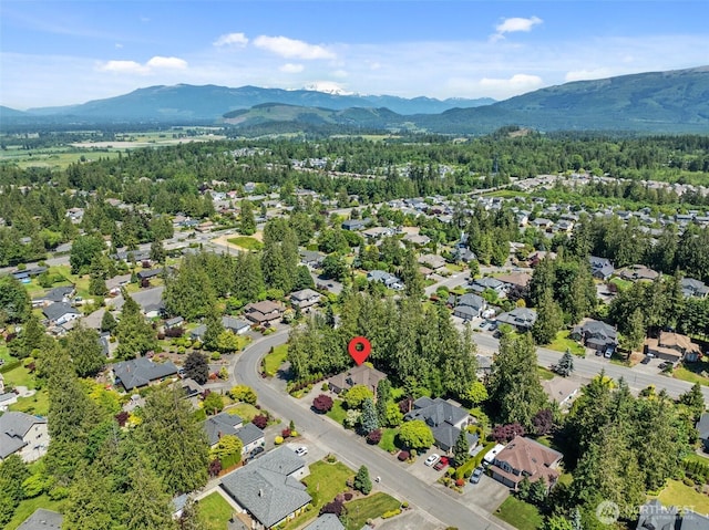 3924 Montgomery Ct, Mount Vernon, WA 98274 - aerial view of property's location with mountains and nearby suburban area