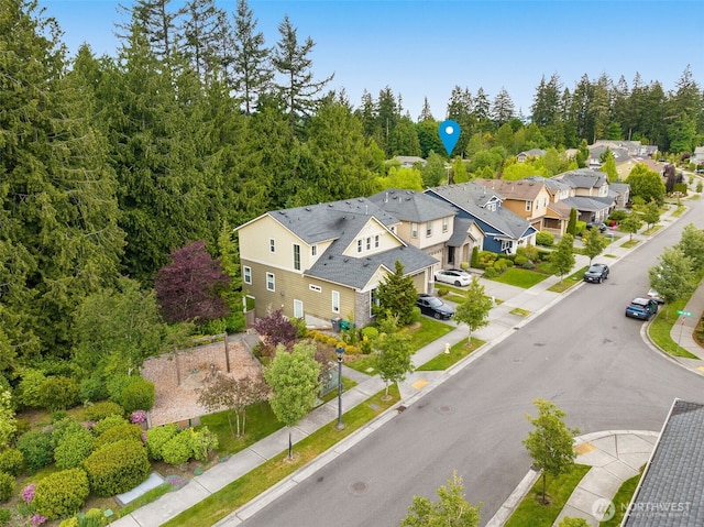 aerial perspective of suburban area