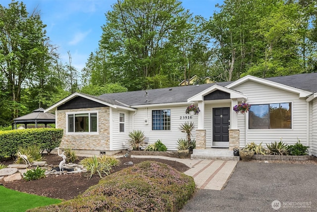 23516 20th Ave W, Bothell, WA 98021 - view of front of home featuring a gazebo and stone siding