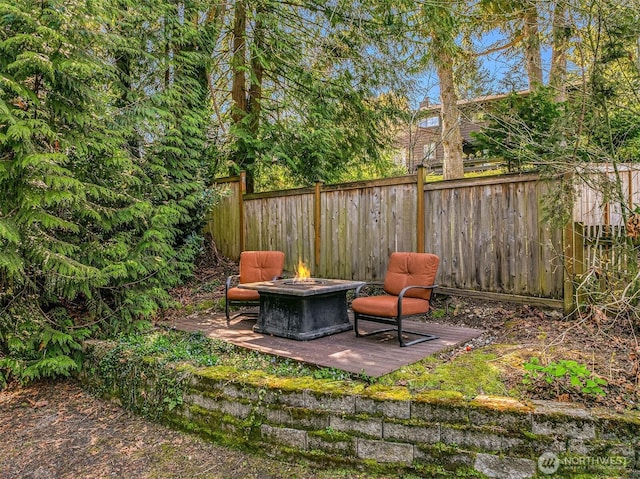 9209 SE 57th St, Mercer Island, WA 98040 - view of yard featuring an outdoor fire pit