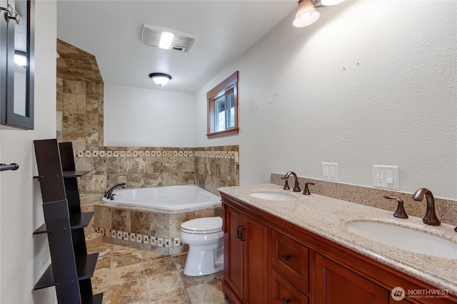 211 Blake St, Enumclaw, WA 98022 - full bath with a bath, toilet, and double vanity