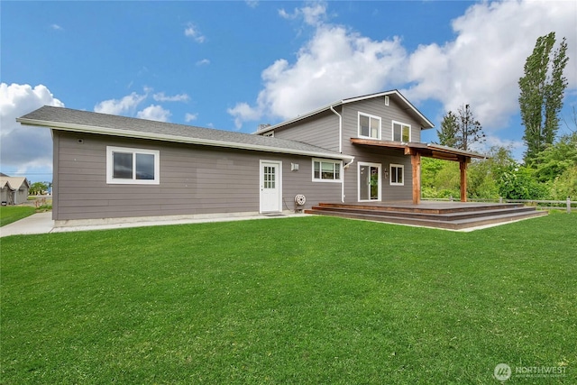 211 Blake St, Enumclaw, WA 98022 - rear view of property with a wooden deck