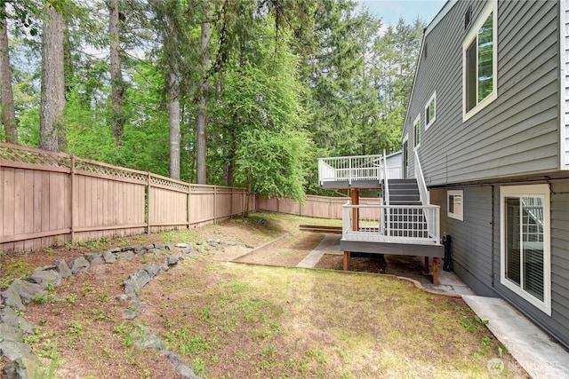 26309 187th Ct SE, Covington, WA 98042 - fenced backyard featuring a deck and stairs