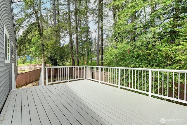 26309 187th Ct SE, Covington, WA 98042 - wooden deck with view of wooded area