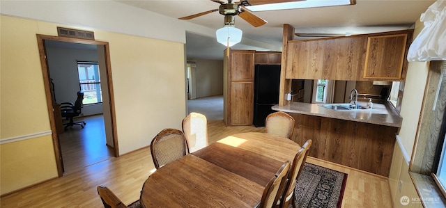 82 Marjory Ln, Sequim, WA 98382 - dining space with light wood-style floors and a ceiling fan