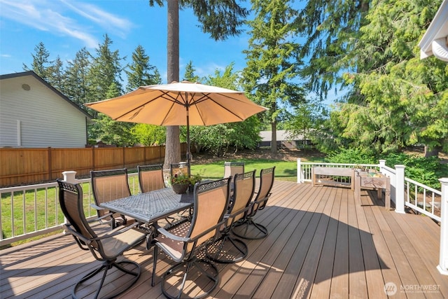 7611 176th Ave E, Bonney Lake, WA 98391 - wooden deck with outdoor dining space