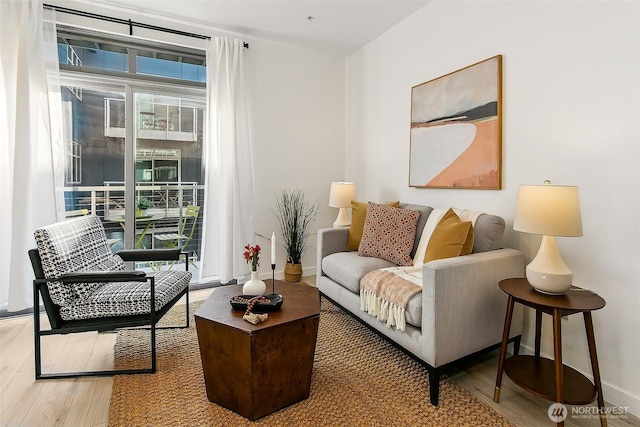 1414 12th Ave Unit 504, Seattle, WA 98122 - living area with wood finished floors and baseboards