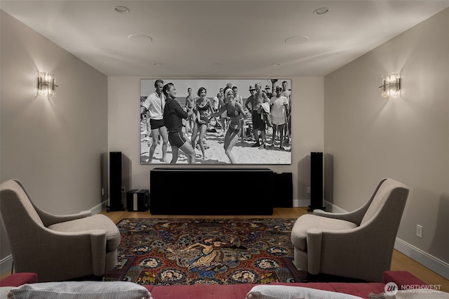8926 NE 36th St, Yarrow Point, WA 98004 - home theater featuring wood finished floors and baseboards