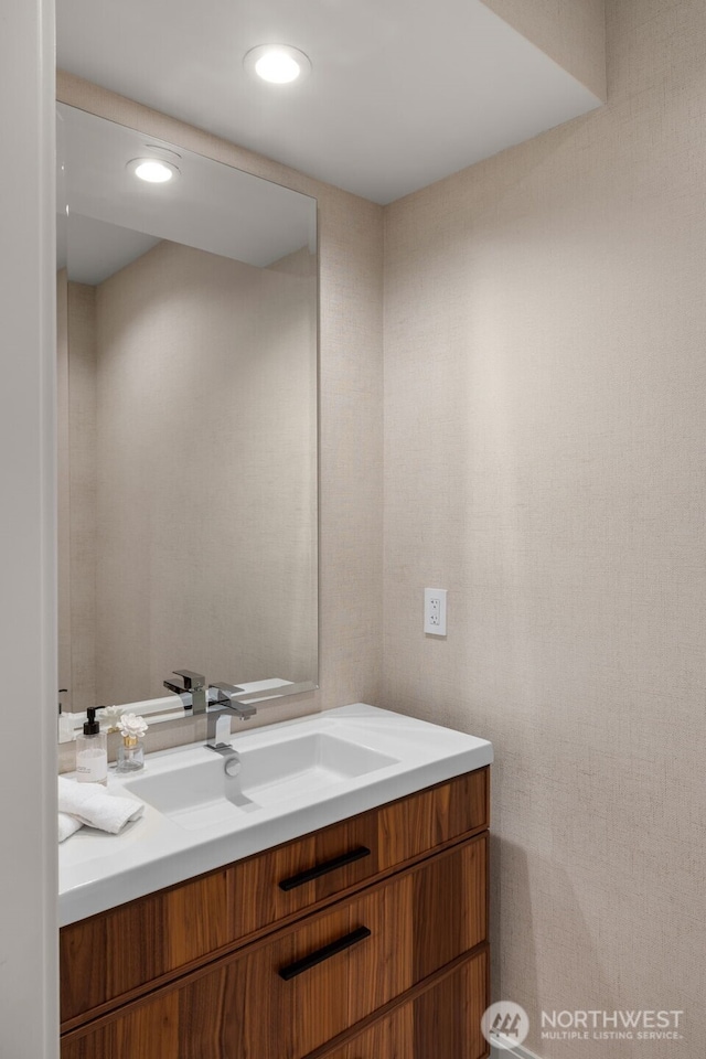 8926 NE 36th St, Yarrow Point, WA 98004 - bathroom with vanity and recessed lighting