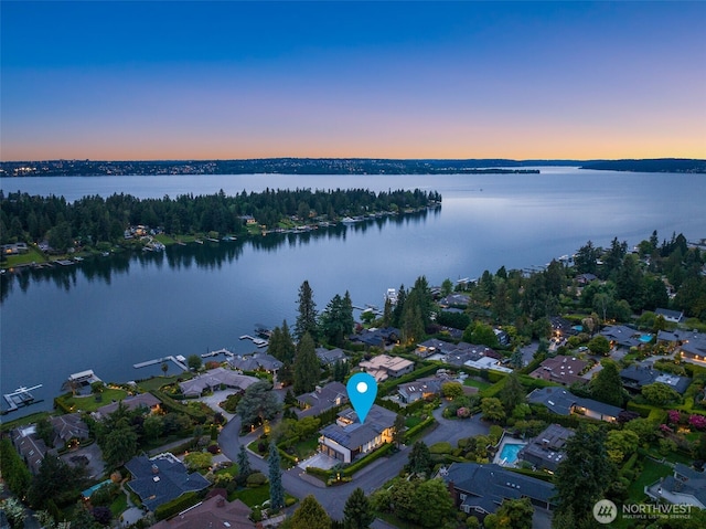 8926 NE 36th St, Yarrow Point, WA 98004 - aerial view of property and surrounding area featuring a nearby body of water