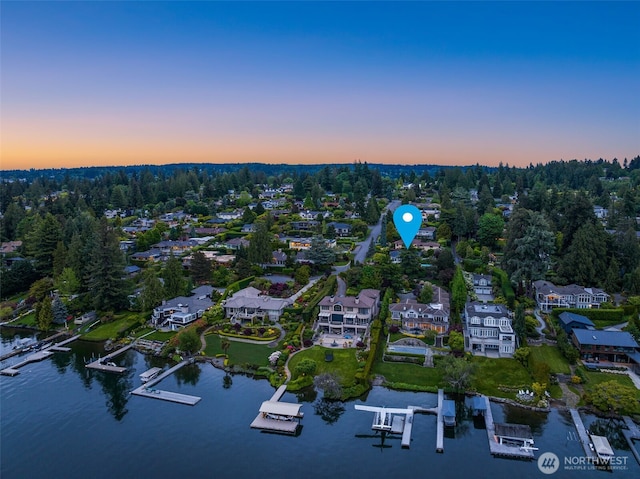 8926 NE 36th St, Yarrow Point, WA 98004 - aerial view at dusk of a water view