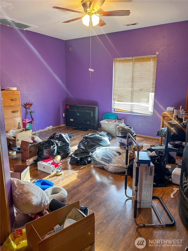 19904 13th Avenue Ct E, Spanaway, WA 98387 - bedroom with wood finished floors and a ceiling fan