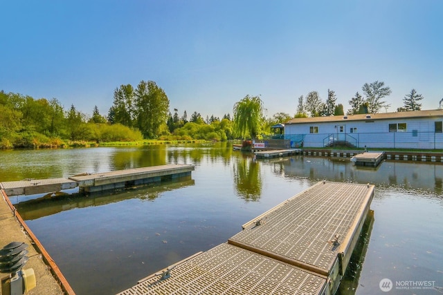 dock featuring a water view