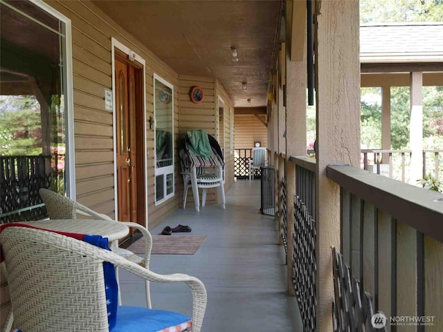 view of covered porch