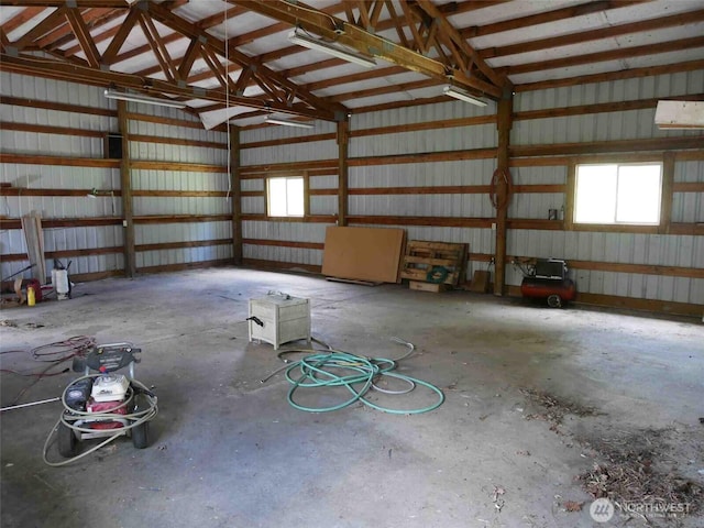 garage featuring metal wall