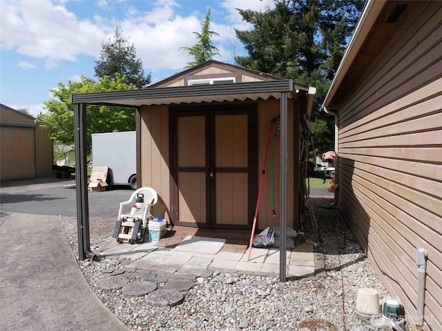 view of shed